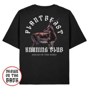 Oversized gym t-shirt with text PLANTBEAST RUNNING CLUB